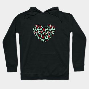 SPOTTED HEART GREEN Hoodie